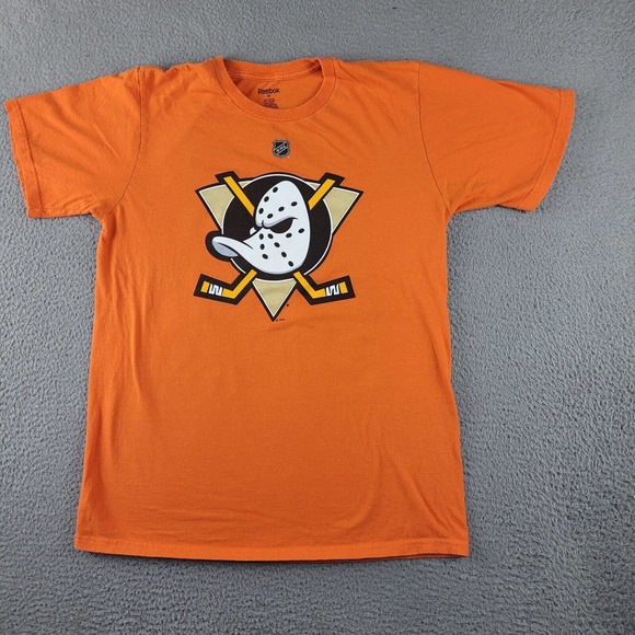 Mighty Ducks Shirt Mens Medium Orange NHL Reebok Ryan Getzlaf Hockey Tee - Picture 5 of 10